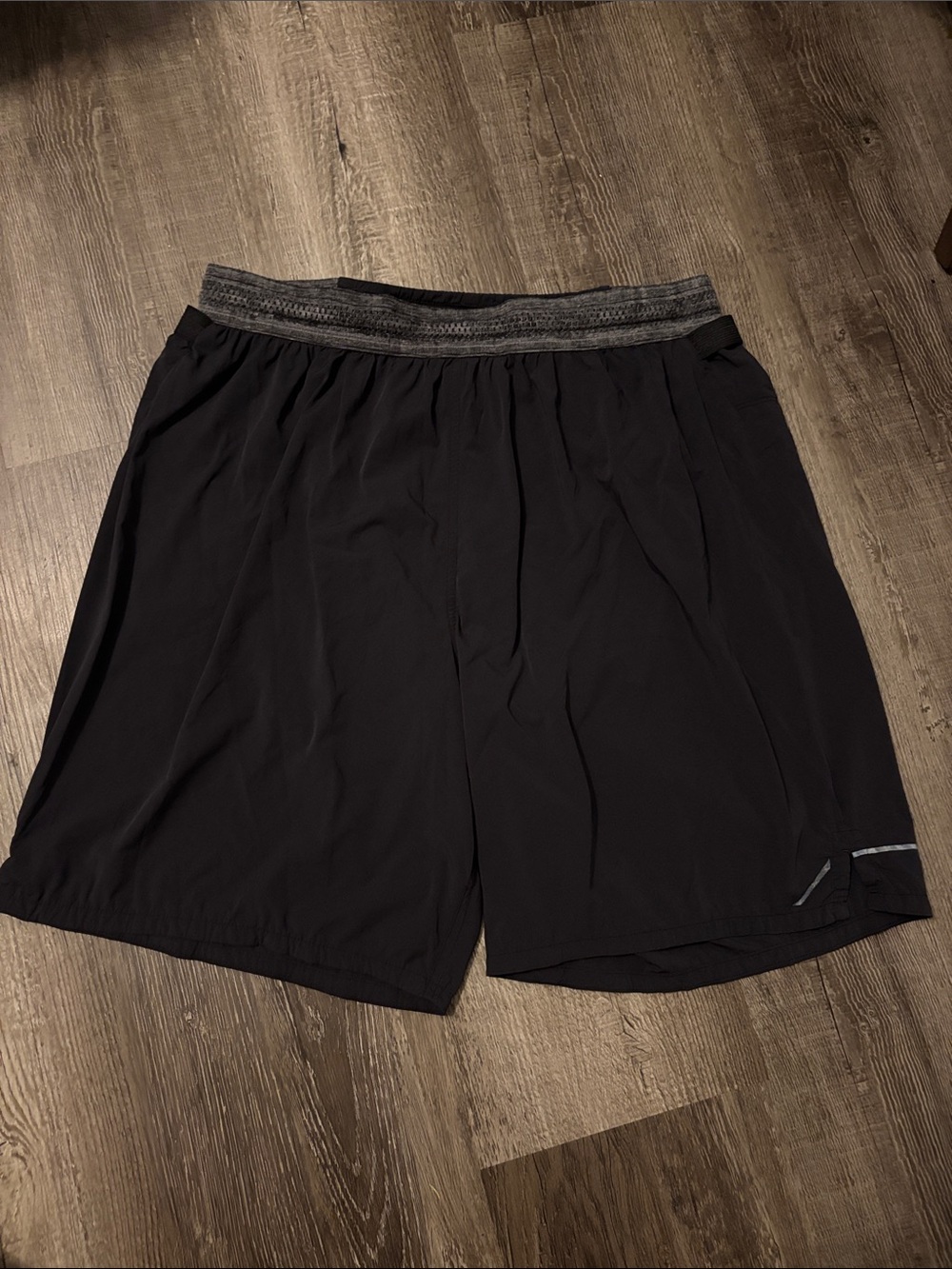 Hill City Men's lined shorts Black Athletic Shorts with Reflective Detail medium